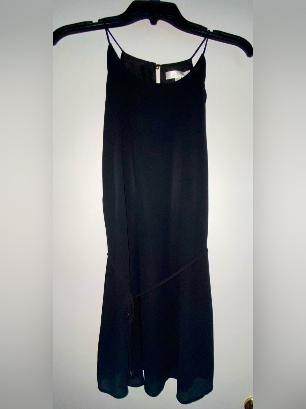 Elegant Black Midi Slip Dress with Delicate Straps